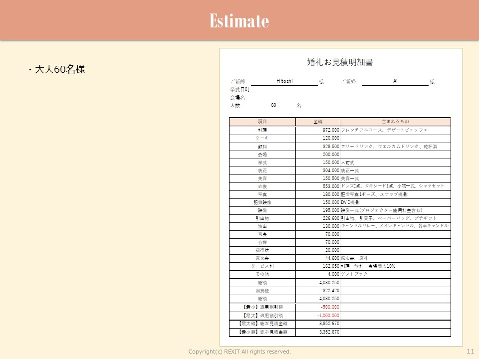 Happiness Wedding_見積書